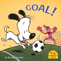 Pixi, Pixi-boekje, Goal!, hond, Fred, voetbal, wedstrijd, scoren, winnen, Pixie, Vier, Windstreken